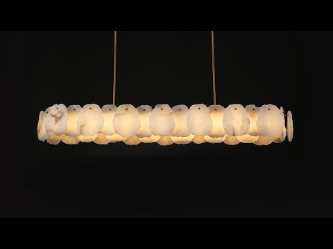 Moira Alabaster Oval Chandelier 54"W