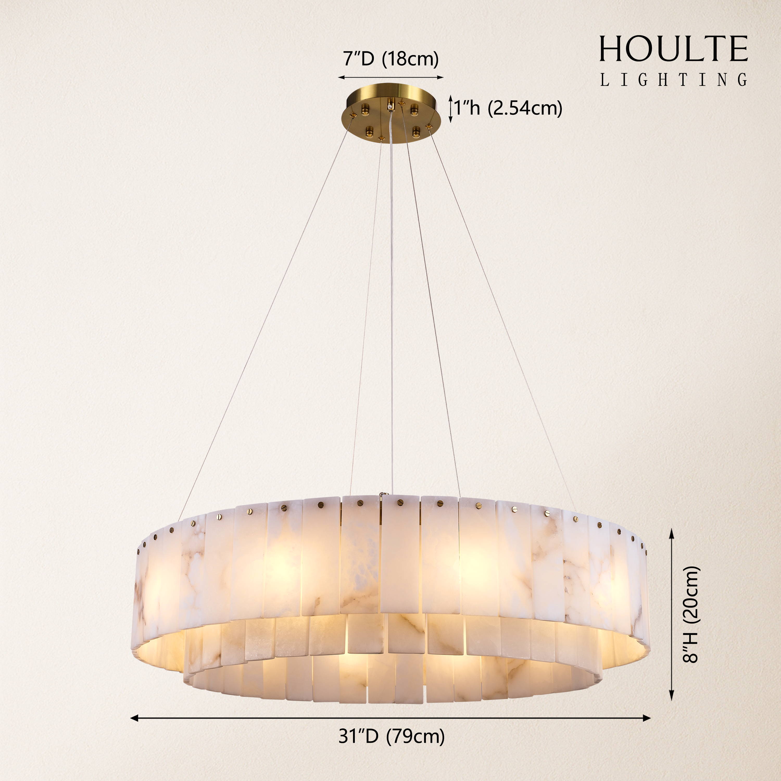 Sawyer Alabaster Round Chandelier 31.5"