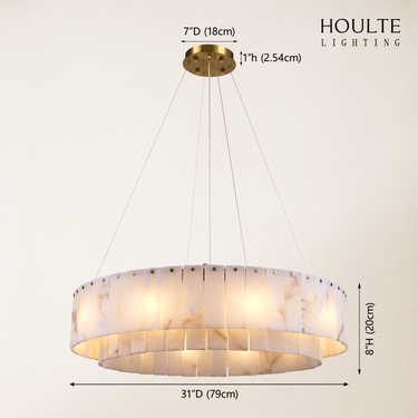Sawyer Alabaster Round Chandelier 31.5"