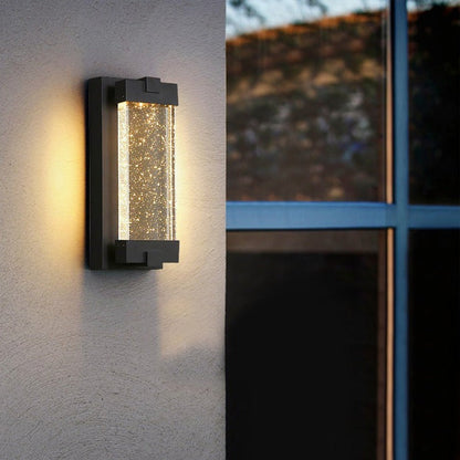 Pluvia Crystal Bubbles Rectangular Outdoor Wall Light