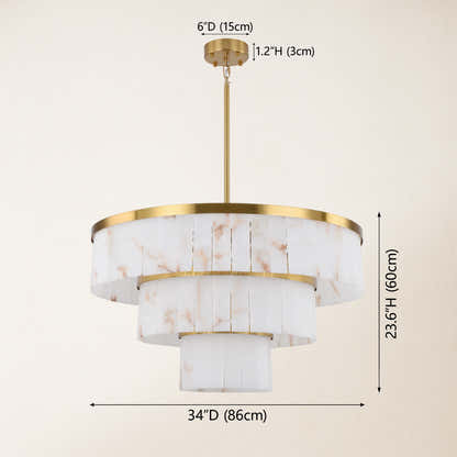 Solmare Alabaster Round Chandelier 34"