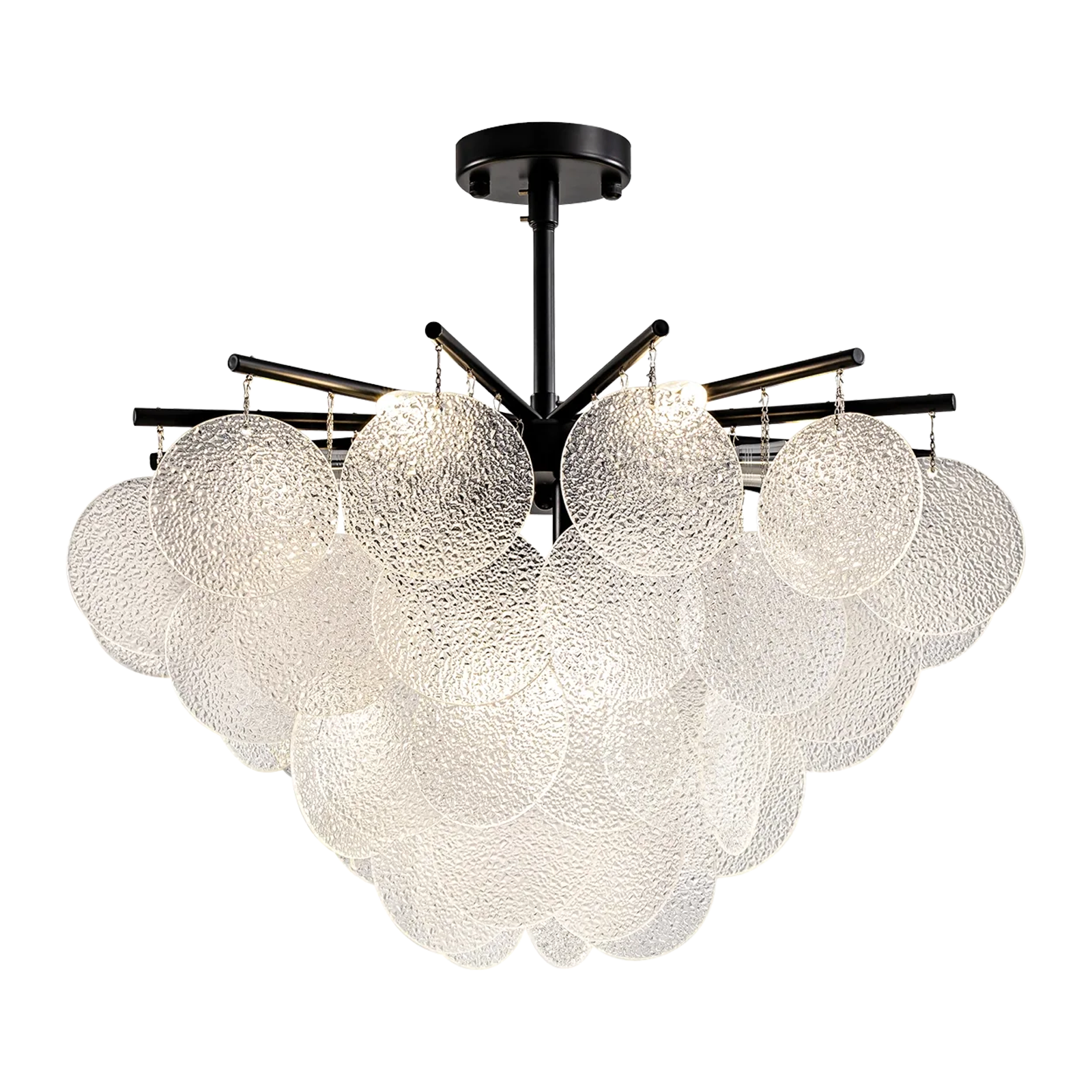Velmora Glass Disc Tiered Chandelier 24"D