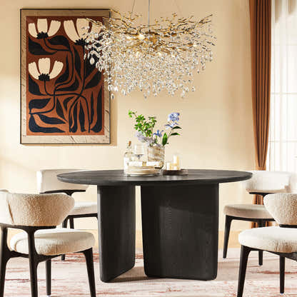 Frostleaf Crystal Cascade Branch Round Chandelier 30"D