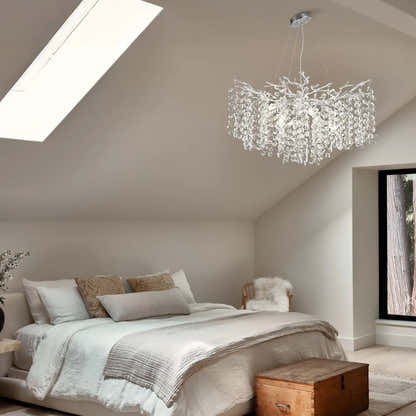 Lustre Branches Crystal Round Chandelier for All Rooms 30"D