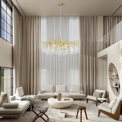 Lustre Branches Crystal Round Chandelier for All Rooms 40"