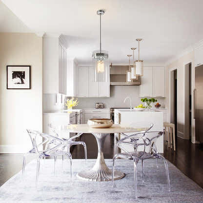 Armature Round Glass Pendant 8"D