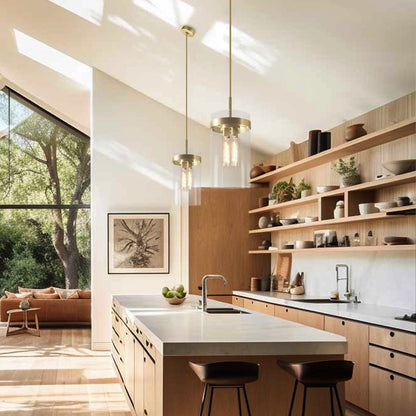 Armature Round Glass Pendant 8"D